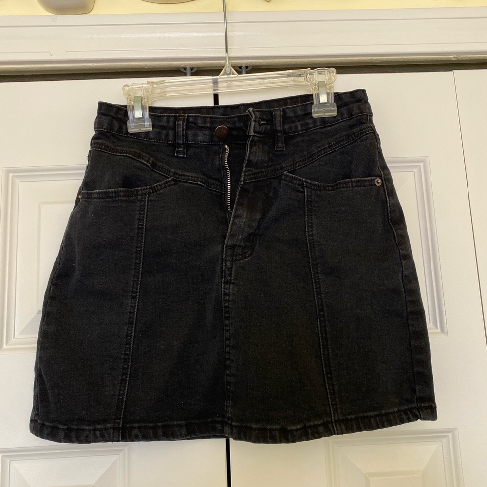 Black Denim Skirt